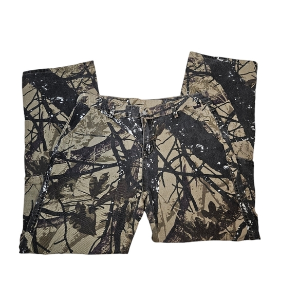 Shein All Over Camo Print Wide Leg Cargo‎ Jeans Size Large Women's W42 - Picture 1 of 13